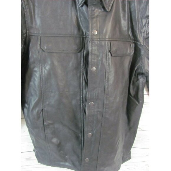 Unik Lightweight Premium Leather Jacket Men’s Sz L Gun Pocket Black New w/ Tags - Picture 4 of 10